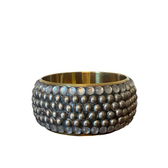 Antika Brass and Silver Mid Century Style Bangle Bracelet New with tag - Picture 1 of 5